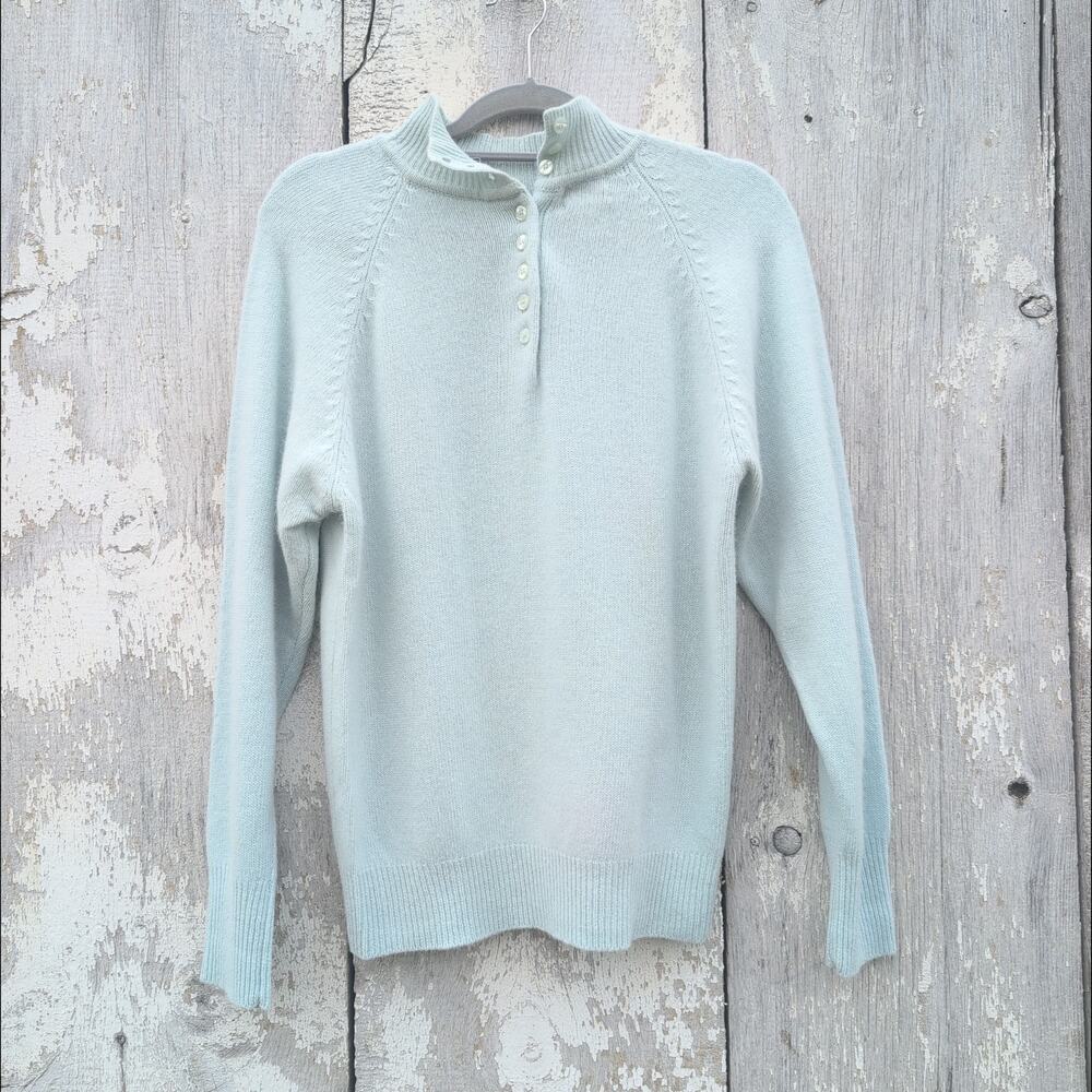 Vintage Knit Concepts Lambswool Angora Blend Pullover Seafoam Green Size S/M